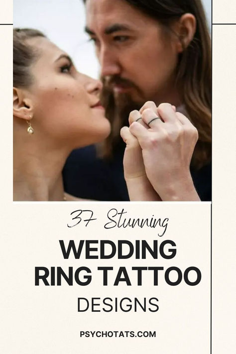 Wedding Ring Tattoos Man Tattoo Wedding Band, Classy Wedding Ring Tattoo, Husband And Wife Ring Tattoos, Men’s Ring Tattoo Ideas, Tattooed Wedding Bands, Men’s Wedding Band Tattoos, Tattoo Wedding Rings For Women Simple, Men’s Wedding Ring Tattoo Ideas, Men’s Ring Tattoo Designs