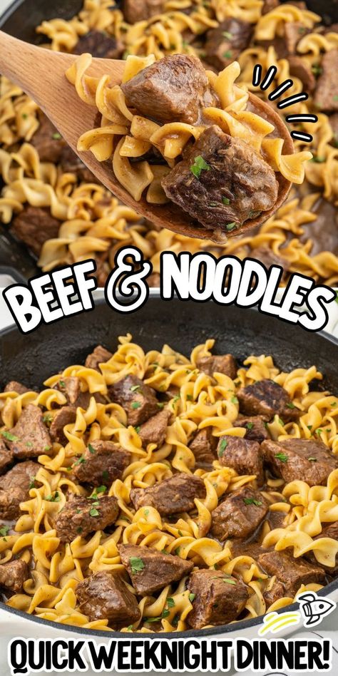 Beef Noodles Easy Beef And Noodles, Easy Beef And Noodles Recipe, Beef Chunks, Easy Healthy Dinner, Dinner Recipes For Family, Summer Recipes Dinner, Ground Beef Recipes Easy, Ground Beef Recipes For Dinner, Noodles Recipe