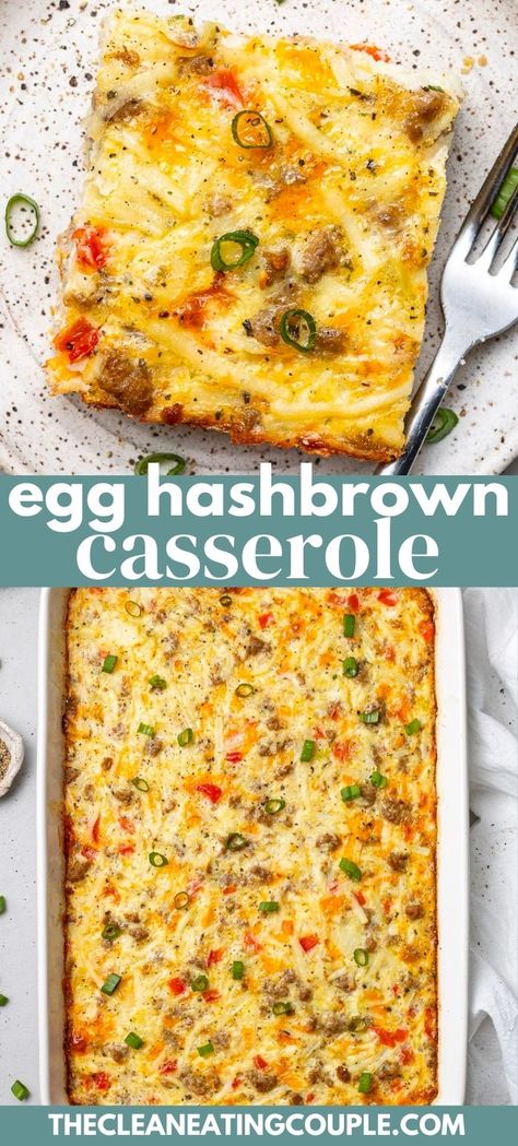 Egg Hashbrown Casserole, Egg Bake With Hashbrowns, Egg Hash Brown Casserole, Sausage And Bell Peppers, Egg Hashbrown, Shredded Hashbrowns, Hash Brown Egg Casserole, Baked Meals, Hashbrown Breakfast