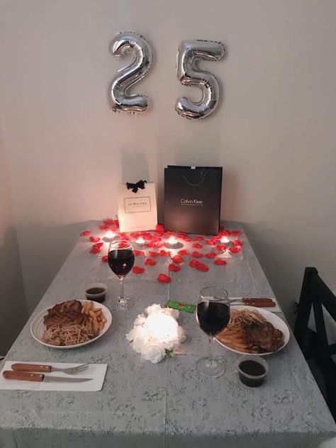 Instead of making a fancy dinner reservation, it will be more meaningful and romantic to spend the night in making a delicious meal for the ones you love. Visit my blog to read how I prepare everything! #birthdayforhim #Diy #BirthdayIdeasforHim #RomanticDinner #25thbirthday #birthdaygiftssforboyfriend Birthday Dinner Ideas For Him, Birthday Dinner Ideas, Romantic Dinner Decoration, Romantic Gifts For Him, Birthday Dinner Party, Romantic Birthday, Romantic Surprise, Dinner Decoration, Birthday For Him