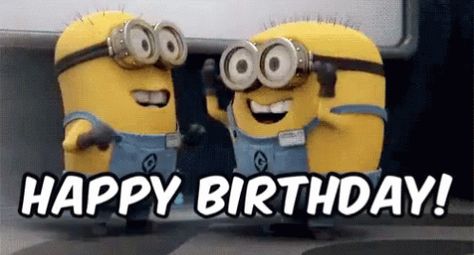 Hbd Gif, Minions Animation, Gif Happy Birthday, Excited Gif, Fun Gif, Minions Despicable Me, Birthday Video, Happy Birthday Video, Birthday Gif