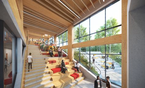 Gallery of DIALOG Announces Canada's First Zero-Carbon, Mass Timber Higher-Education Building  - 7 Middle School Architecture Design, Centennial College, Mass Timber, Mass Design, Building Images, Architectural Services, Conceptual Design, Flat Roof, School Architecture