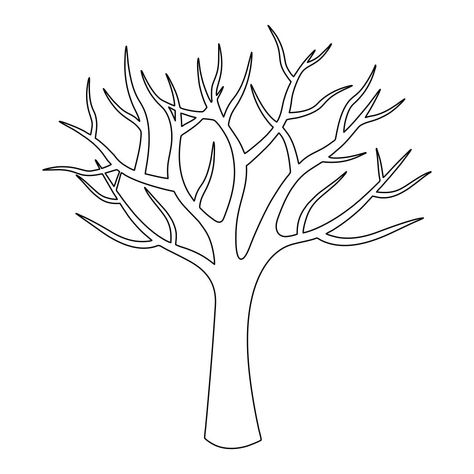 Spring Tree Template Spring Free Printables, Spring Tree Art, Halloween Pumpkin Templates, Paper Flower Printable Templates, 100 Días De Clases, Printable Tree, Artistic Activities, Family Tree Printable, Christmas Ornament Template