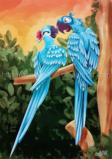 Santuário da Arara Azul: RIO O FILME: Á HISTORIA.  Blu (Jesse Eisenberg) é ... Disney Moana Art, Rio Movie, Jewel Art, Images Disney, Disney Art Drawings, Pinturas Disney, Arte Animal, Cute Birds, Cute Animal Drawings