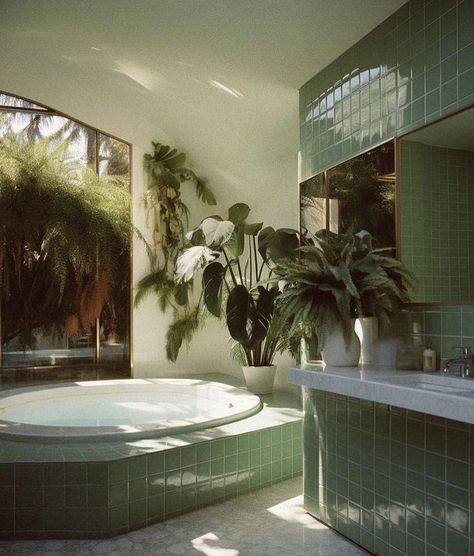 80s Interior Design Bathroom, Early 80s Interior Design, Emma Chamberlain Bathroom, Bathroom 70s, Home Atrium, 1980s Interior Design, 80s Bathroom, Art Deco House, Retro Vaporwave