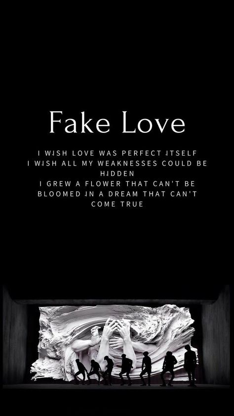 Love Is Fake Wallpaper, Fake Love Wallpaper Aesthetic, Fake Love Aesthetic, Bts Fake Love Wallpaper, Fake Love Lyrics, Fake Love Wallpaper, Fake Love Bts, Deep Sentences, Bts Fake Love