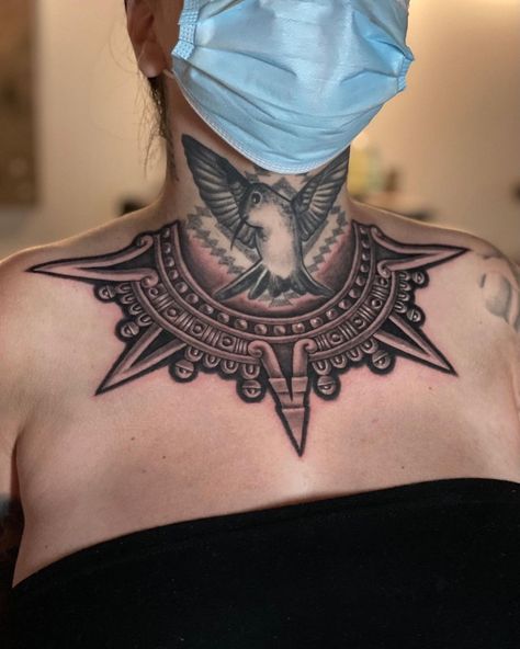 Sullen Art Collective on Instagram: “Aztec Necklace by @tattoosbygoethe. Tattooer/Owner at @worldwidetattooersn in Spring, Texas. #SullenArtCollective #SullenFamily…” With Meaning Tattoo, Tattoos With Deep Meaning, Aztec Tattoos Sleeve, Aztec Necklace, Azteca Tattoo, Lion Art Tattoo, Mayan Tattoos, Aztec Tattoos, Mexican Art Tattoos