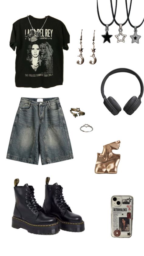 doc martens, lana del rey Grunge Outfits 90s Vintage, Outfit Inspo Grunge, Weirdcore Outfits, Grungy Outfit, Grunge Summer Outfits, Grunge Outfits 90s, 80s Inspired Outfits, Grunge Fits, Grunge Summer