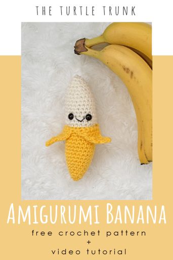 Crochet Banana Pattern, Amigurumi Banana, Banana Crochet, Crochet Banana, Crochet Farm, Kids Play Food, Banana Pattern, Easy Crochet Animals, Crochet Fruit