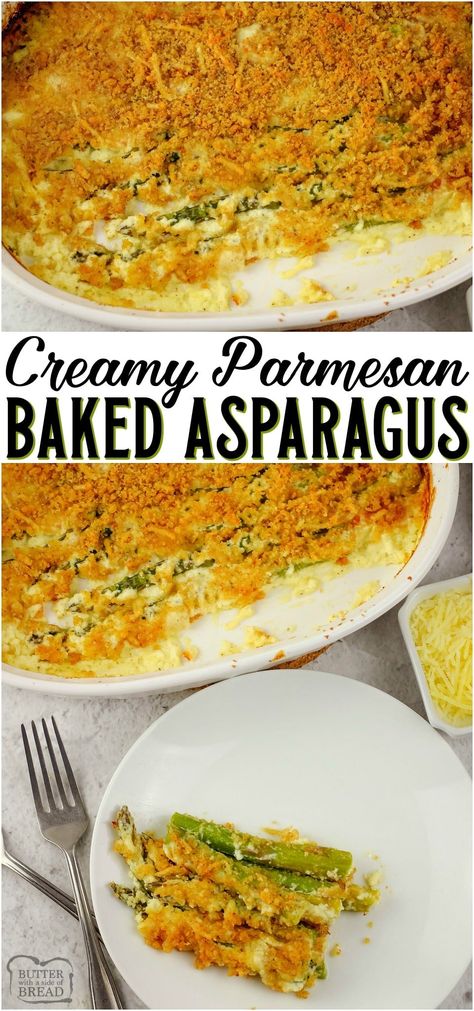 Creamed Asparagus Recipes, Easy Baked Asparagus, Asparagus Side Dish Recipes, Parmesan Asparagus Baked, Asparagus Side, Asparagus Side Dish, Asparagus Recipes Oven, Easy Asparagus Recipes, Best Asparagus Recipe