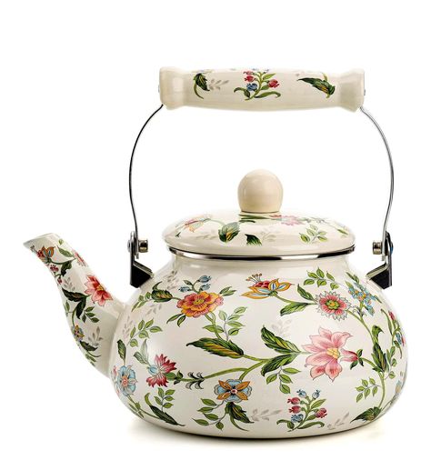 Jucoan Vintage Enamel Porcelain Stovetop Vintage Tea Kettle, Stovetop Kettle, Stovetop Kettles, Enamel Teapot, Home Kitchen Decor, Interiors Dream, Tea Pots Vintage, Cottage Kitchen, Tea Kettle