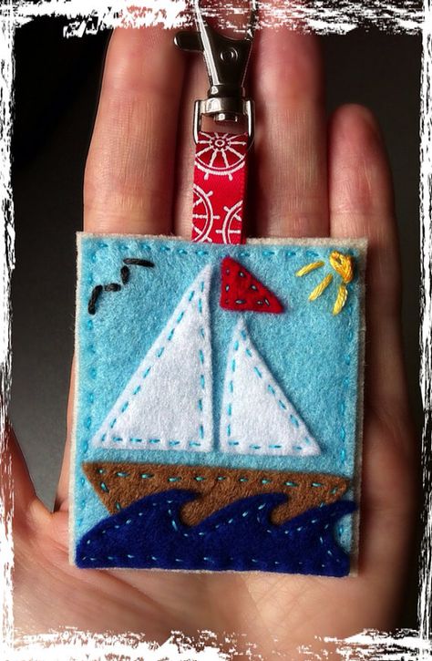 Felt Lighthouse, Felt Keychain, Felt Bookmark, Felt Crafts Patterns, Felt Crafts Diy, Felt Ornament, Felt Embroidery, Felt Patterns, Felt Decorations