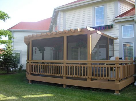 After Screened in Pergola with Shade Screen Cover | Flickr - Photo Sharing! Screened In Pergola, Porch Enclosure Ideas, Pergola With Shade, Porch Enclosure, Pergola Screens, Enclosure Ideas, Shade Screen, Screened Porch Designs, Building A Pergola