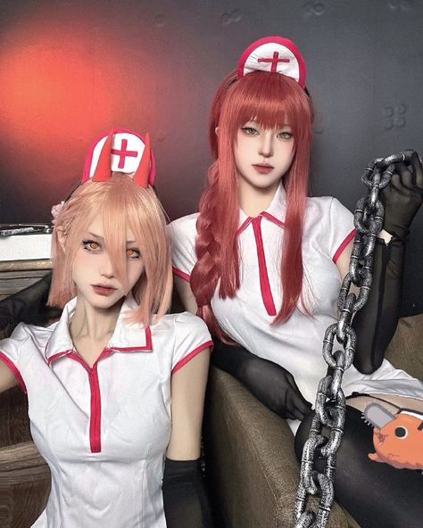 Power And Makima, Makima And Power, Chainsaw Man Cosplay, Man Cosplay, Male Nurse, Male Cosplay, Cosplay Characters, One Piece Manga, Chainsaw Man