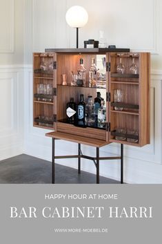 Pinterest Alcohol Cabinet Ideas Living Room, Free Standing Bar Cabinet, Modern Outdoor Table, Home Bar Cabinet, Cocktail Cabinet, Home Bar Designs, Studio Interior Design, Scandinavian Minimalist, Display Furniture