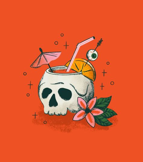 A lil tropical drink for the fruits & frights prompt for #scaryandsweet2024 🌸 Summer Halloween, Halloween Wallpapers, Tiki Drinks, Tropical Drink, Halloween Wallpaper, Cute Halloween, Skeleton, Wallpapers, Drinks