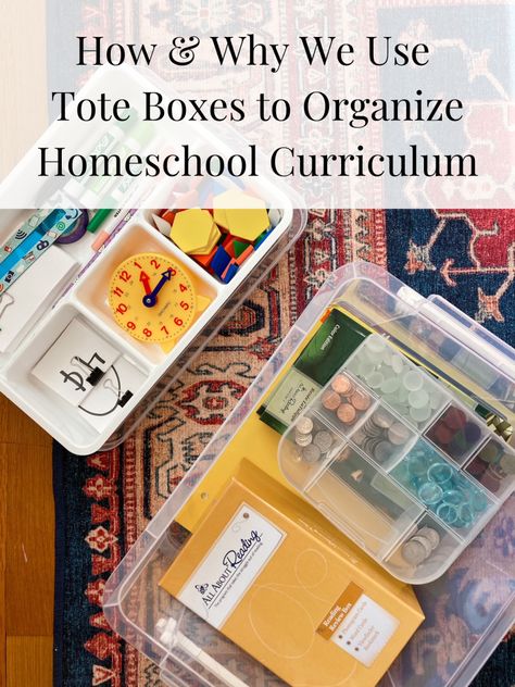 Waldorf Homeschool, Reading Review, Math Organization, Math Workbook, Homeschool Room, Tote Organization, Homeschool Organization, Lifestyle Blogs, Photo Box