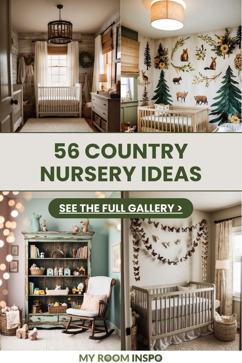 56 adorable country nursery ideas showcased in 4 beautiful images. Look for cozy bedding, rustic accents, and creative decor tips perfect for a charming nursery atmosphere. Dark Brown Furniture Nursery, Small Woodland Nursery, Country Chic Nursery, Nursery Ideas Cow Theme, Baby Boy Crib Ideas, Nursery Winnie The Pooh Vintage, Rodeo Nursery Theme, Girl Nursery Themes Rustic, Woodland Baby Nursery Theme