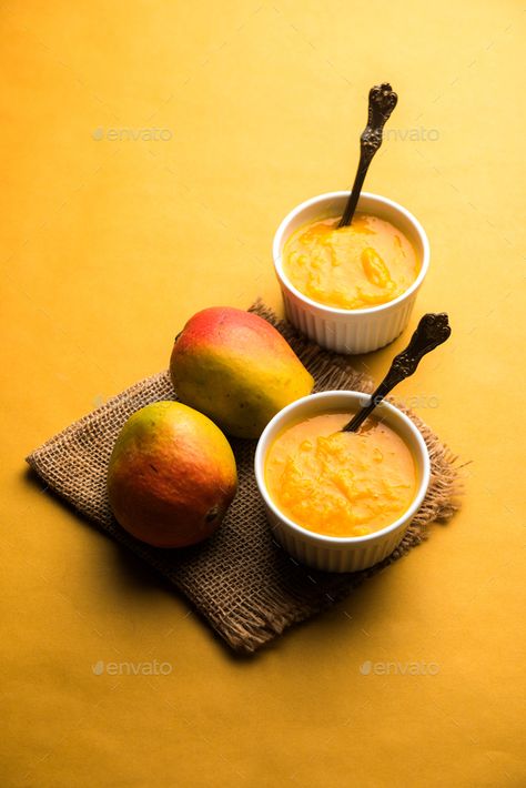 Aamras by stockimagefactory. Mango Pulp or Aam ras or Aamras served in small bowls, selective focus #Sponsored #Pulp, #Aam, #Mango, #Aamras Aam Ras, Food Photography Cake, Mango Pulp, Photography Cake, Food Photoshoot, Veg Dishes, Mango Flavor, Indian Desserts, Visual Inspiration