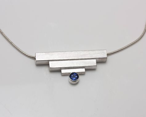 Minimalist Sterling Silver Square Large Tube Art Deco Bar Necklace with London Blue Topaz by CathyHeinzDesigns on Etsy https://www.etsy.com/listing/567975581/minimalist-sterling-silver-square-large Tube Art, Deco Bar, Art Deco Bar, Metalwork Jewelry, Diy Jewelry Inspiration, Modernist Jewelry, Blue Topaz Pendant, Topaz Pendant, Silver Jewelry Design