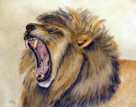 Lion Roaring, Lion Roar, Roaring Lion, Lion Painting, Lion Print, Art Sites, Ffa, Original Watercolor Painting, Original Watercolors