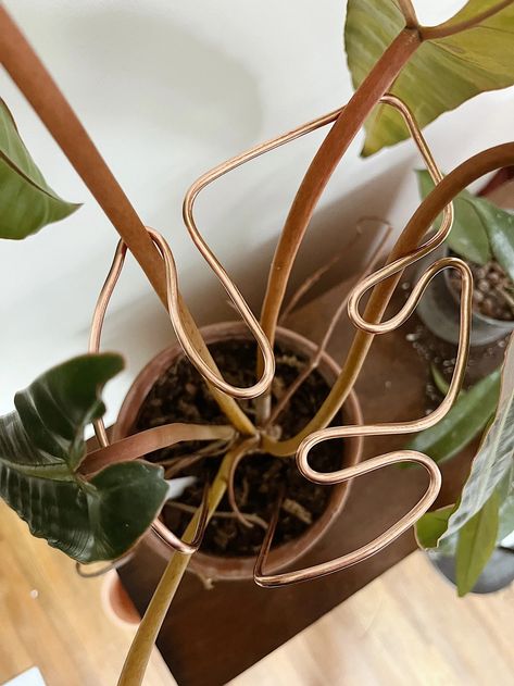 Mini Monstera Copper Trellis Indoor Plant Stake Houseplant Support - Etsy Copper Trellis, Houseplant Trellis, Indoor Plant Trellis, Mini Monstera, Trellis Indoor, Plant Display Ideas, Potted Plants Outdoor, Copper Diy, Trellis Plants