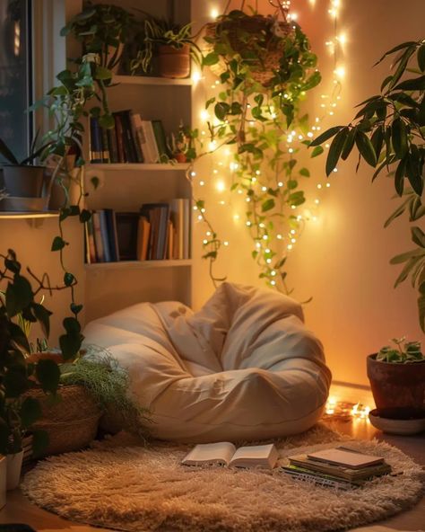 43 Cozy Reading Nook Ideas - Home Soils Bedroom Nook, Cozy Reading Corners, Chill Room, Bedroom Corner, Cozy Room Decor, Apartment Decor Inspiration, Dream Room Inspiration, Room Makeover Bedroom, Reading Corner