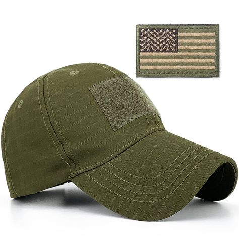 PRICES MAY VARY. 65% Polyester & 35% Cotton Camo Baseball Hats with Flag Imported Hook and Loop closure Hand Wash Only Fabric : 65% polyester & 35% cotton, 6 Panel Baseball Cap With US Flag Embroidered Patch, Lightweight And Durable For Wear Basic Every Day Practical Occasion : Indoor Daily Use And Outdoor Sports. Ideal For Varied Regions Such as Shooting, Hunting, Hiking, Camping, Ect Unique And Stylish Design : Classic Unstructured Patriotic Cap Always Been Great For Pairing With All Your Casu Hat With Patch, Tactical Operator, American Flag Hat, Camouflage Hat, Mens Hats Baseball, Flag Hat, Camo Hats, Men Baseball Cap, Green Hat