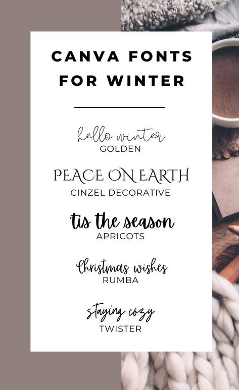 Six fonts found on Canva that you can use this winter and holiday season for your tee designs, graphic designs, marketing graphics, and more. Make seasonal graphics that match your brand while embracing the time of the year using these six Canva fonts for the winter holiday season. Nightmare Before Christmas Font, Canva Inspiration, Canva Tricks, Font Canva Lettering, Christmas Fonts Alphabet, Canva Christmas, Winter Fonts, Alphabet Christmas, Fonts Cricut