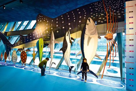 From Fire to Water—The National Museum of Marine Science and Technology Opens in an Old Power Plant - Taiwan Panorama Ocean Museum Design, Aquarium Exhibit, Childrens Museum Exhibits, Marine Science, Ocean Science, Public Space Design, Ocean Kids, Aquarium Design, Museum Architecture