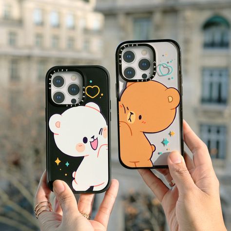 Milk And Mocha Phone Case, Phone Cases For Friends, Matching Phone Cases Bff Aesthetic, Cute Painting On Phone Case, Best Friends Phone Cases Diy, Panda Mobile Covers, Cute Matching Phone Cases For Couples, Cute Drawings For Phone Cases, Phone Covers Ideas