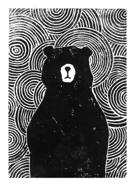 bear print Printmaking Simple, Handmade Stamps Diy, Linocut Prints Simple, Simple Printmaking, Linocut Inspiration, Linocut Design, Reduction Print, Linocut Ideas, Nursery Canvas Art