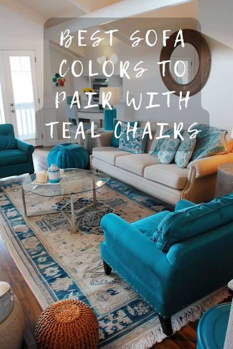 Teal And Navy Living Room, Teal Couch Living Room Colour Schemes, Teal Couch Living Room, Teal Sofa Living Room, Teal Couch, Living Room Colour Schemes, Teal Rooms, Brown Furniture Living Room, Color Sofa