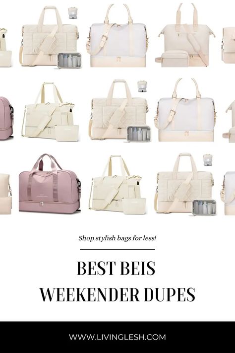 Looking for the perfect Beis Weekender Bag dupe for your next trip? I've compiled five of my favorite options on the market. Beige Satchel Weekender Bag For Weekend Trips, Beige Weekender Bag For Weekend Trips, Beige Weekender Bag With Double Handle For Daily Use, Beige Double Handle Weekender Bag For Daily Use, Beige Canvas Weekender Bag For Weekend Trips, Stylish Bag, Weekender Bag, Lifestyle Blogger, Travel Bags