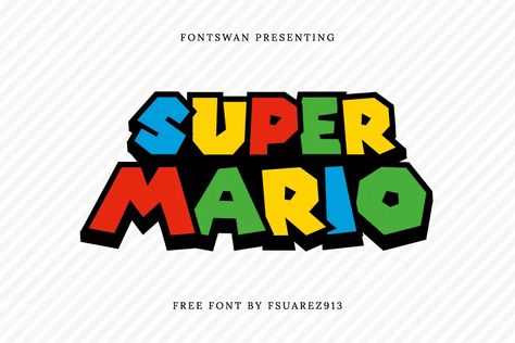 FontSwan | Free Fonts For Commercial Use Super Mario Font Free, Mario Font Free, Super Mario Font, Super Mario Free, Mario Font, Video Game Font, Free Fonts For Commercial Use, Fonts To Download, Fonts For Commercial Use