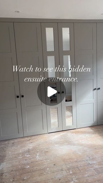 Hidden Dressing Room Door, Wardrobe With Door To Bathroom, Hidden Ensuite Wardrobe, Ensuite Door Ideas, Hidden Bathroom Door In Wardrobe, Hidden Ensuite, Bathroom Wardrobe Design, Bedroom Ensuite Ideas, Hidden Bathroom Door