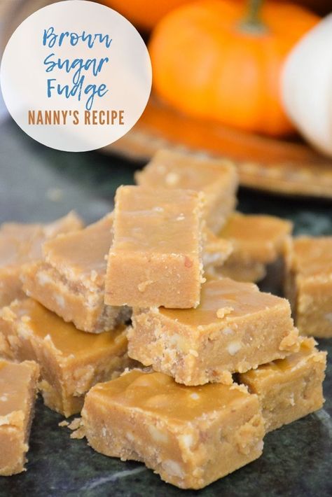 Nanny’s Brown Sugar Fudge is an old-fashioned boiled candy recipe that is also referred to as penuche. This fudge is made with light brown sugar, evaporated milk, corn syrup, salt, butter, and a touch of vanilla extract. This delicious fudge is easy to make and a great treat to include on your homemade holiday treat trays! #penuche #fudge #candy #brownsugar #nobake Old Fashioned Penuche Fudge, Penuche Fudge Old Fashioned, Italian Fudge, Penuche Fudge Recipe, Snow Kingdom, Christmas Dessert Tray, Penuche Fudge, Homemade Holiday Treats, Brown Sugar Fudge