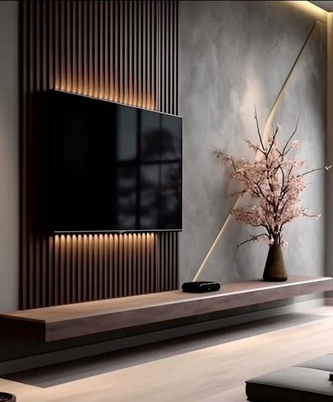 Minimal Tv Wall, Wall Unit Designs, Modern Tv Units, Modern Tv Wall, Bedroom Tv, Modern Minimalist Living Room, Tv Wall Unit, Tv Wall Design, Tv Unit Design