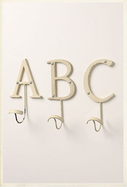 Life with Lucie & Ella: Make Your Own Letter Towel Hooks Letter Hooks, Bathroom Towel Hooks, Marquee Letters, Towel Hooks, Coat Hanger, Kids' Bathroom, Home Hardware, Kids' Room, Beautiful Wall