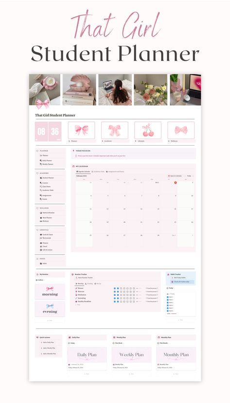 #Organisation #Notion_Tools #Assignments_Tracker #College_Notion Notion Grade Tracker, Assignments Tracker, Notion Template Ideas Personal, Notion Study Planner, Notion Weekly Planner, Pink Notion Template, Notion Study, Weekly Planner Aesthetic, Notion Weekly