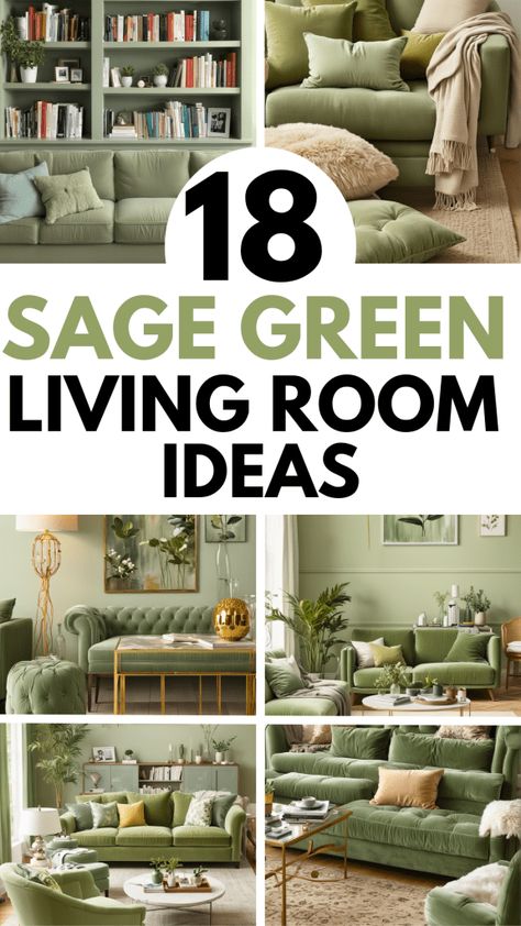 18 Sage Green Living Room – The Crafty Hacks Jade Green Living Room, Modern Cosy Living Room Ideas, Bedroom Ideas Lights, Sage Green Living Room Ideas, Green Living Room Color Scheme, Wallpaper In Home, Green Living Rooms, Decorating With Green, Boho Living Room Decor Ideas