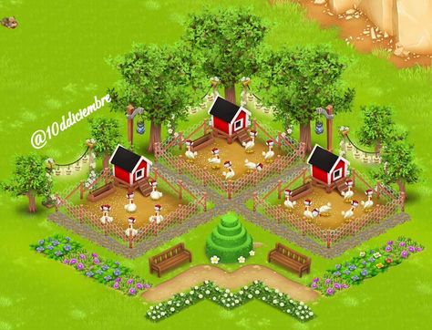 Inspo Hay Day chickens PT1 #hayday #haydayturkiye #haydayindonesia #haydaykitchen #haydayaddict #hayday4life #haydayonly #haydayfarm #haydayinspo #haydayfarmideas #haydayidea #haydayideas #haydaydesign #haydayfarmdesign #haydaydeco #haydaydecor #haydaydecoration #haydaylayout Hay Day Farm Animal Design, Hay Day Pig Design, Hayday Cow Design, Hayday Chicken Design, Hay Day Cow Design, Hay Day Decorations, Hayday Animal Design, Hay Day Farm Design Ideas Level 30, Hay Day Design Ideas