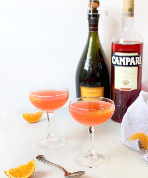 Cocktail Recipes Summer, Campari Drinks, Campari Cocktail, Gin Drink Recipes, Campari Cocktails, Sparkling Wine Cocktails, Mimosa Cocktail, Gin Recipes, Recipes Summer