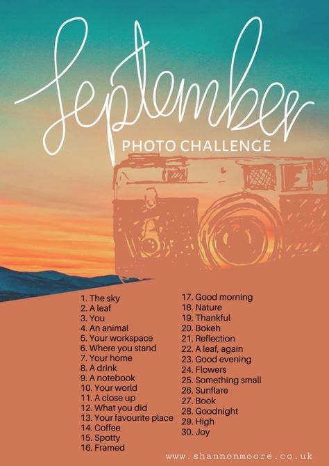 September Picture Challenge, September Instagram Pictures, September On Instagram, September Instagram Challenge, September Photo A Day, September Instagram Post Ideas, Photo Challenge Ideas, Monthly Photo Challenge, September Photos