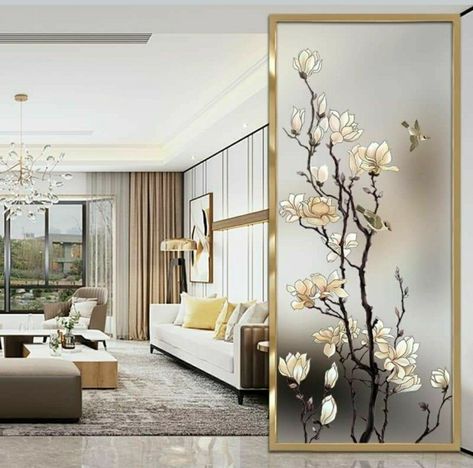 Hall Partitions, Living Room Partition Ideas, Room Partition Ideas, Wooden Door Ideas, Flat House Design, Room Partition Wall, Wall Partition Design, Mirror Decor Living Room, Wall Partition