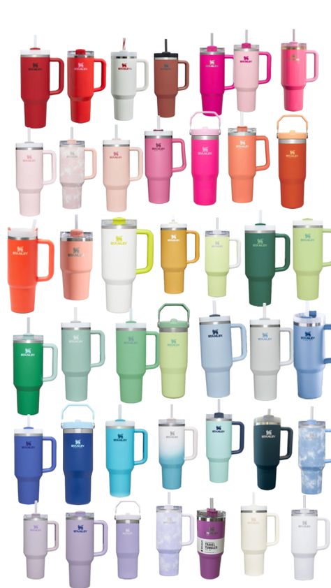 Rainbow Stanley’s!! #preppy #stanleys #viral Stanley Cup Aesthetic, Stanley Bottle, Stanley Mug, Cup Aesthetic, Stanley Water Bottle, Stanley Products, Stocking Stuffers For Teens, Trendy Water Bottles, Ariana Grande Drawings