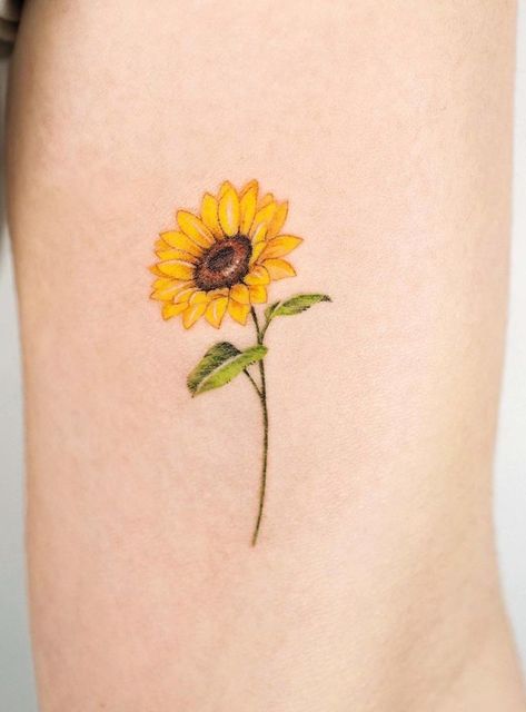 Inspirational Sunflower Tattoos Circle Tattoo Shoulder, Flower Sun Tattoo, Tattoo With Moon, Snowglobe Tattoo, Nemo Tattoo, Inside Tattoo, Sunflower Tattoo Simple, Tattoo Shoulder, Circle Tattoo