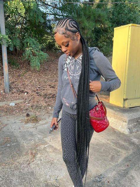 6 Straight Back Feed In Braids With Curls, 20 Stitch Braids Straight Back, Straight Back Braids Black Women, Long Alicia Keys Braids, 6 Alicia Keys Braids, 9 Stitch Braids, Creative Straight Back Braids, Small Stitch Braids Cornrows, Zebra Braids