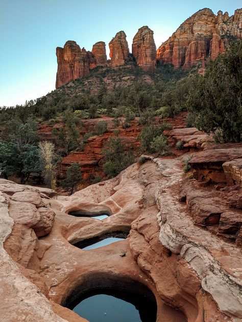 5 Most Amazing Hikes in Sedona Arizona + A Secret Cave! | Living Tiny With A Wolf Arizona Sedona Beautiful Places, Horseback Riding Sedona Az, Sedona Must See, Sedona Hot Springs, Sedona Arizona Red Rocks, Hikes In Sedona Arizona, Hiking Arizona Aesthetic, Sedona Hikes Best, Arizona Hiking Trails