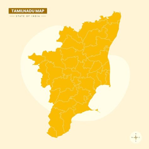 Tamilnadu Map, Border Lines, Maps Aesthetic, States Of India, Map Gifts, Illustrated Map, Water Painting, Custom Map, Tamil Nadu